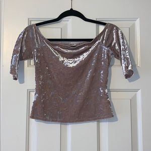 Off the shoulder Velvet crop top.